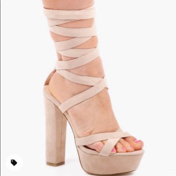 EGO Lace Up Platform Heels - Picture 4 of 4